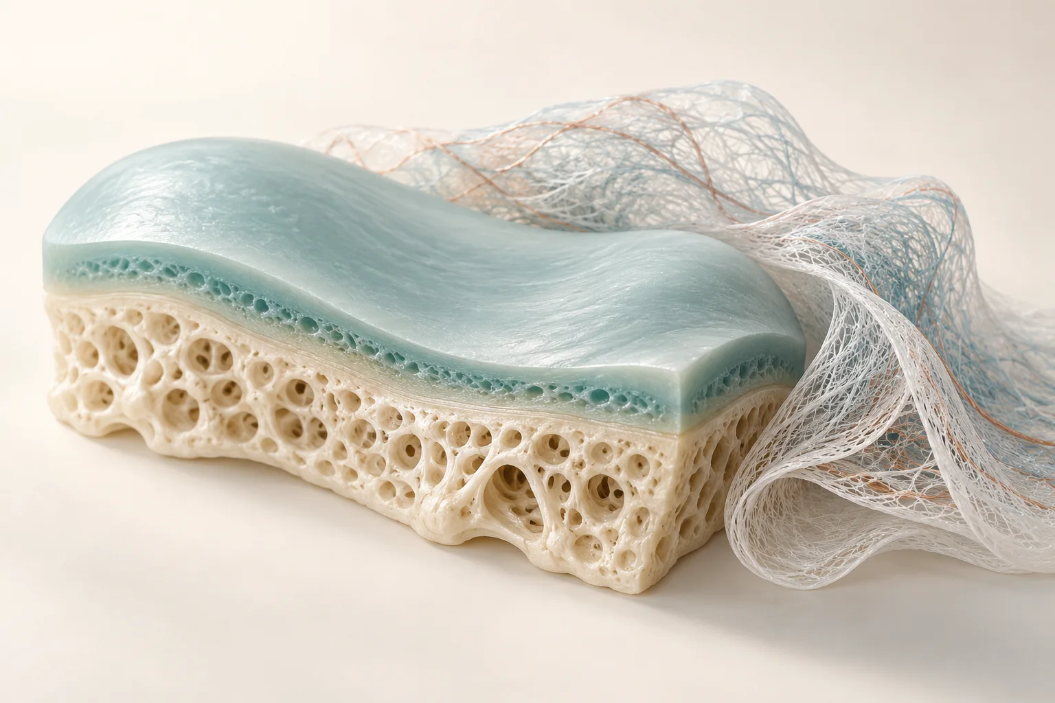 Conceptual illustration of layered tissue and a supporting matrix